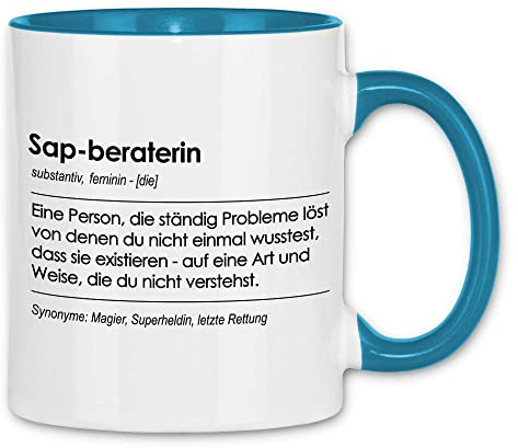 wowshirt Tasse Geschenk für Sap-beraterin Definition Geburtstag Weihnachten, Farbe:White - Light Blue