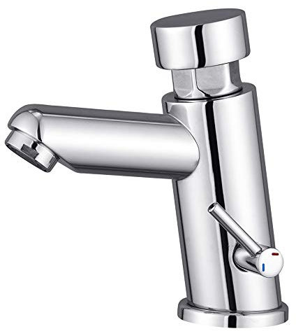 Mixer Kupfer Waschbecken vom Drucktyp Heißes und kaltes Wasser Wasserhahn Reifen Installation Öffentliche Toilette Handpresse Doppeltemperaturhahn Unter Bank Waschbecken Öffentliche Wäsche Good