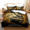 Bedding Bettwäsche 135x200 Set Mikrofaser Einzel Bettbezug für kinder 3D Krieg Panzer leopard Muster Militärisches Hobby Thema Bettwaesche + 2 Kissenbezug 80x80cm mit Reißverschluss Eckbinder halten