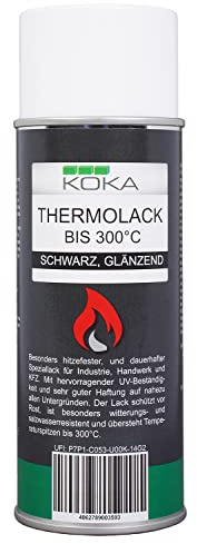 KOKA Thermolack Schwarz Glänzend bis 300 Grad Celsius 1 Stück (400ml)