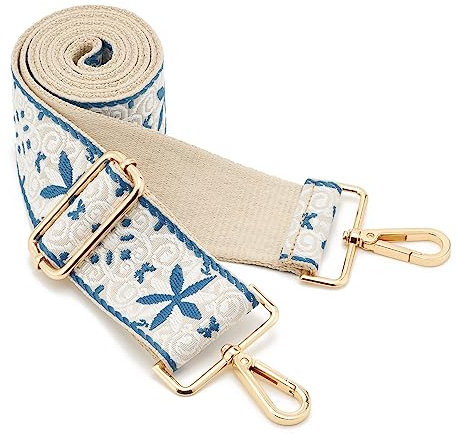 ZOUIQSS Damen Goldfarbene Bunter Tragegurt längenverstellbarer breiter Tragegurt für Handtaschen breit 94-165cm (5 cm, Farbe 75)