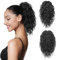 FLUFYMOOZ Ponytail Extension, 31CM kurze Klauen Pferdeschwanz Haarverlängerung, gewellte, lockige Pferdeschwanz mit Kinnclip, synthetische Perücken für Frauen Natürliches Schwarz