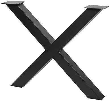GTV - Rahmenfuß INDUSTRIA, Kreuz PRO, H=710 mm, B=820 mm, Profil 80 x 80, Stahl, schwarz - Tischbeine Moebelfuesse Metall - Rückenlehnenhalter DIY Esstisch, Schreibtisch, Couchtisch, Bank