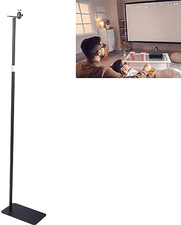 Support de Projecteur de 160 Cm avec Tête Sphérique, Support de Sol pour Projecteur avec Vis 1/4, Support de Montage Télescopique Réglable pour la Maison, la Scène, Le Studio,