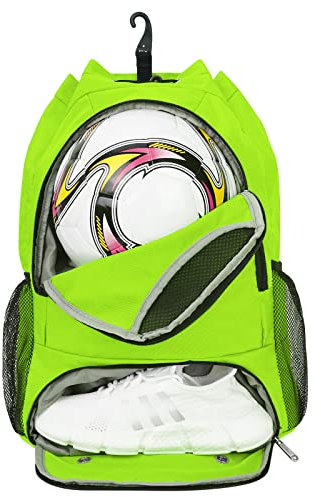 Fußball Tasche, Basketball Kordelzug Rucksack Verstellbar Sportrucksack mit Ballfach & Schuhfach und Nasstasche Tunnelzug Daypack für Herren Damen