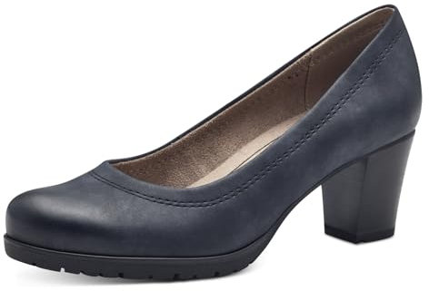 Jana Damen Pumps mit Blockabsatz Vegan, Blau (Dunkelblau), 37 EU