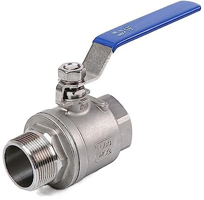 Kugelhahn Kugelhähne aus Edelstahl 304,Kugelhahn mit Innen- und Außengewinde,Zweiwege-Kugelhahn mit vollem Durchgang für Trinkwasser,1/4 Zoll,3/8 Zoll,1/2 Zoll,3/4 Zoll,1 Zoll,1-1/4 Zoll,1-1