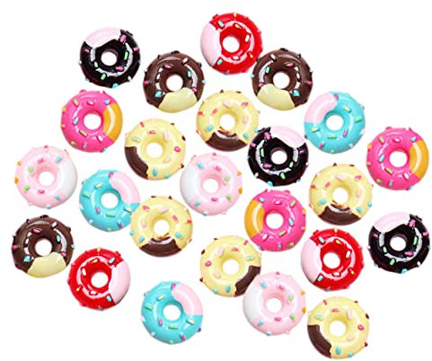 Hohopeti 30stücke Miniatur-donut Diy-handyhüllen-anhänger Kunstharz-ornament Handyschalen-verzierung Kreative Handyhüllen-zubehör Miniatur-diy-dekoration Handgefertigte Handyhüllen-dekore d