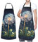Lrtyuasq Verstellbare Schürze mit 2 Taschen, Schürze für Damen und Herren, Hartriegel, Blumenarrangement, Lätzchen, Kochschürzen zum Kochen, Pusteblume schön, One size