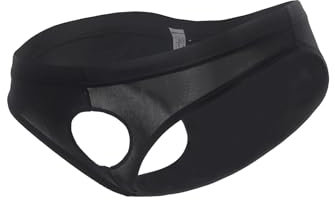 ohyeahlady Tanga Hombre Seda De Hielo Tallas Grandes Slip Talle Bajo Ropa Interior Súper Suave y Cómoda Pantalones Cortos Calzoncillos Slips Cintura Baja Transpirables(Negro,XL)