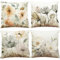 Blumen Kissenbezug 45x45 4er Set, Blumen Kissen 45x45,Boho deko Outdoor Kissen,Balkon Kissen Aesthetic Geeignet Für Wohnzimmer, Schlafzimmer, Outdoor Polster