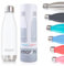 Moon Bottles - Insulated Water Bottle That Lasts Forever - 18/8 Stainless Steel Vacuum Flask - Double Walled Drink Bottle - Thermal Metal Flasks, Leakproof, 24hrs Cold & 12 Hot (500ml, White)