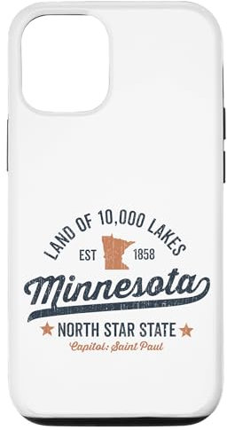 Hülle für iPhone 14 Minnesota Vintage-Sportdesign North Star State Rau