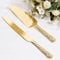 TUKDAK Juego de Cuchillo y Servidor para Pastel de Bodas de Oro, Personalizado Conjunto de Corte de Pastel, Juego de Cortador de Pastel para Servir, Perfecto para Cumpleaños, Navidad, Fiestas (Flor)
