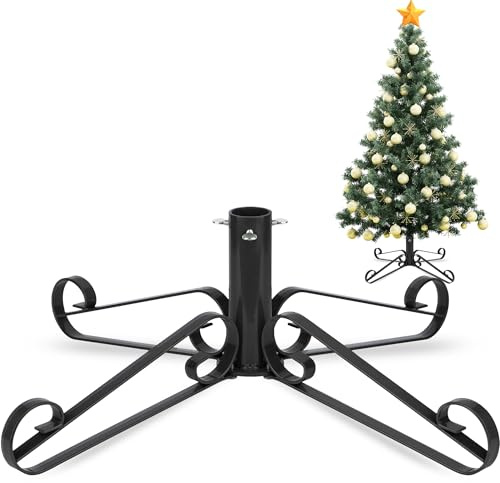 Base per Albero di Natale: Supporto Base Piede Albero Natale Regolabile Piedistallo Alzata Albero di Natale Finto Christmas Tree Stand Artificial- Fino a 250 cm Diametro 1.8-3.5 cm Grace Nero