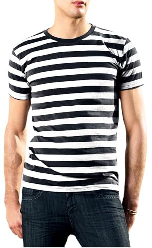 Kompatibel mit Mantis – Herren Retro Streifen T-Shirt im Marine Look, Kurzarm Rundhals T-Shirt, Oeko-Tex 100 Zertifiziert, Baumwolle in Conversion, Vegan