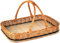 MyBer® Tablett Serviertablett Korb aus Weide für Obst Brot Gebäck Weidentablett Weidenkorb Tragekorb Tragetablett B/T/H 45/30/8cm(23cm mit Henkel) braun Handarbeit K2-136-N