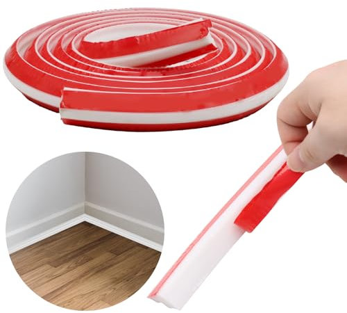 ZOCONE TPE Quadrant Trim 3M Beading for Laminate Flooring, Skirting Board Trim Self Adhesive Coving for Ceilings Wall Edging Strip, Thicken Moulding Trim Plastic Corner Trim for Cabinet (27x20mm)