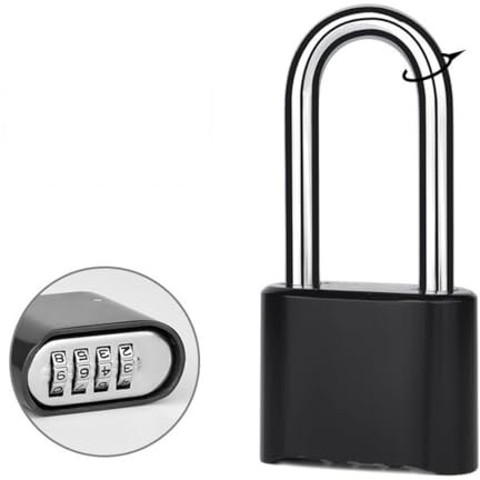Lot de 2 cadenas à combinaison robustes pour extérieur, grand cadenas à code à 4 chiffres avec anse en acier inoxydable 304 de 8 mm d'épaisseur pour garage, école, portail