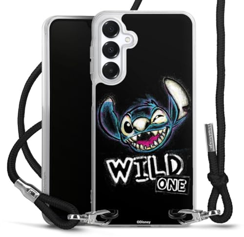 DeinDesign Carry Case kompatibel mit Samsung Galaxy A16 5G Hülle mit Band Handykette zum Umhängen schwarz Lilo & Stitch Offizielles Lizenzprodukt Disney