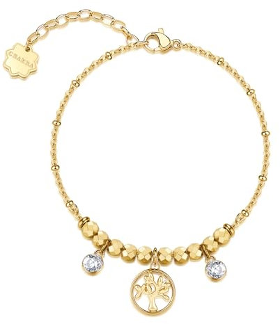 Brosway Bracciale Donna in Acciaio e Cristalli con Simbolo Albero Della Vita | Collezione Chakra - BHKB270