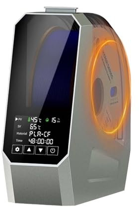 Secador Filamento 3D, Caja secadora de filamentos Secado eficiente Ajustable 45℃-70℃ Calefacción de aire caliente de 360°