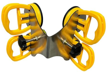 perfk Ventouse de Rapprochement Joints Carrelage, Outil de Pose de Joints Sans Soudure à Angle Droit pour Pierre avec Ventouse de 5,5 cm, 90 Degrés, pour Jointure et Nivellement, Jaune 4 Ventouses