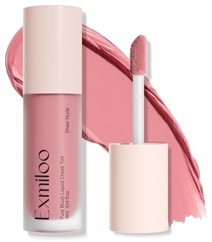 Exmiloo Liquid Blush, Sheer Nude Soft Matte Rouge | Sheer Nude Pink für saubere Alltagswangen; soft-matt, leicht kontrollierbar und anfängerfreundlich.