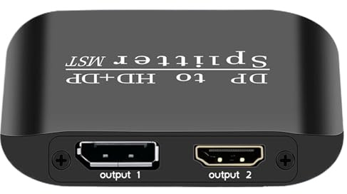 Splitter 4K - Monitor, 7,7 x 5,5 cm|Screen Sharing für Laptops Office, Präsentationen Bildung, Iron Case Display Multitasking
