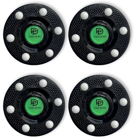 P&D Gear Inline Hockey Pucks– Official Inline Roller Hockey Regulation Size & Weight – 4oz 6 Glide Dots for Fast Smooth Play – DEK, Roller, and Indoor Hockey Training Pucks, Black (Black - 1 Count)