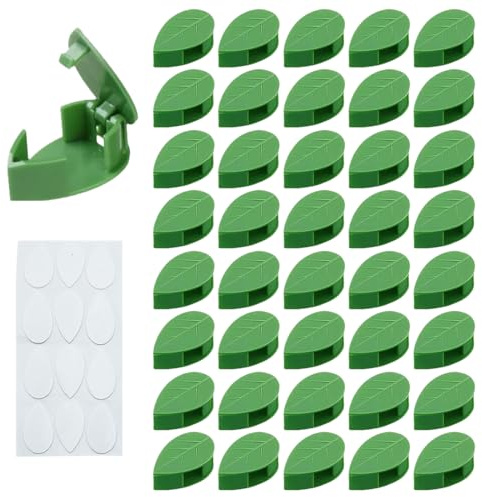 GWEOR 40 Stück Pflanzen-Wand-Kletter-Clips, grüne Ranken-Clips, Rankhilfe zimmerpflanzen, Unsichtbare Pflanzen-Clips, Pflanzen-Wand-Clips, Ranken-Haken für Gartenarbeit, Pflanzenstützung