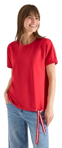 Damen T-Shirt mit Rundhals und Raffung