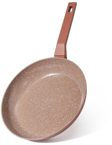 MSMK 28cm Nonstick Frying Pan, Brown Ceramic Skillet | NonStick, PFOA Free, Scratch-Resistant & Durable, Suitable for Induction, Gas, and Electric Hobs