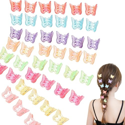 30 Stück Schmetterling Haarspange Klein: Mini Haarklammern für Mädchen & Damen