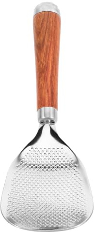 HAKIDZEL Cuchara para Servir Arroz Antiadherente con Mango de Madera, Acero Inoxidable Resistente al Calor para Uso en Ollas Arroceras y Comidas Familiares