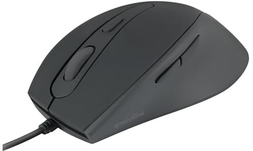 Speedlink AXON Silent & Antibacterial Mouse - leise PC Maus mit Kabel, antibakterielle Oberfläche, geräuschlos, leiser klick, kabelgebunden, dpi-Schalter bis 2400 dpi, schwarz