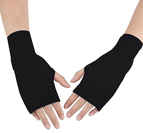 Winter Handschuhe Fingerlose, Damen Halb Fingerlose Handschuhe, Gestrickte Halb Fingerlose Fäustlinge, Warm Fingerhandschuhe Fingerlos…