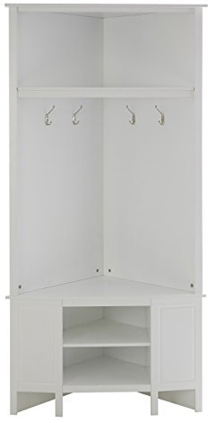 Premier Portland Corner Coat Bench, White