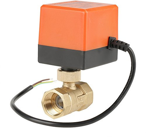 Motorisierter Kugelhahn, AC 220V G3/4 DN20 2 Weise Kugelventil aus Messing für Flusssteuerung, Heiß- und Kaltwassersystem Kontrolle