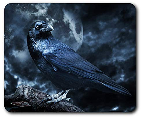 Black Raven Crow Black Bird Mouse Mat Pad Computer PC Laptop Gaming Office Home Desk Accessory Gadget 24526