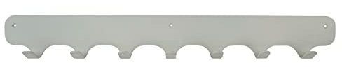 Gorillz® Rounded Seven Garderobenleiste grau (7,8 x 67 x 6 cm) I Industrie-Wandgarderobe aus robustem Stahl mit Matter Beschichtung & 7 Garderobenhaken I Platzsparende Garderobenhakenleiste