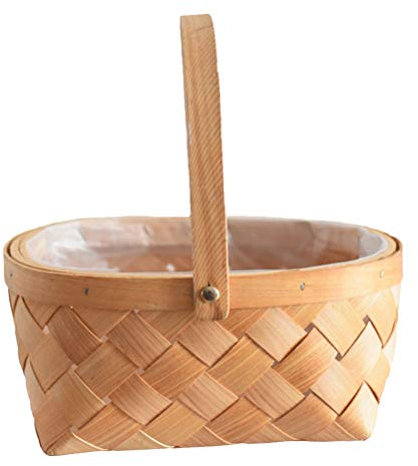 Amosfun Gewebter Korb Klein Rattan Osternester zum Befüllen Obstkorb Eierkorb Geschenkkörbe Eiersuche Osterkörbchen Picknickkorb Brotkorb Aufbewahrungskorb Größe M Küche Bad Picknick Ostern