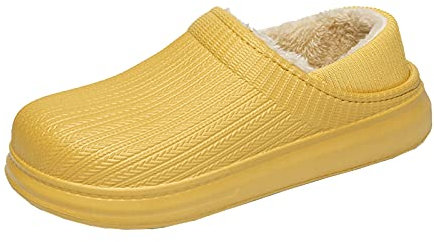 LUCKME Women's Boot Slippers Waterproof EVA Ankle Boot Fleece Lined Slippers Comfy Warm Non Slip Indoor Outdoor House Slippers Autumn Winter Walking Shoes Size 3-6