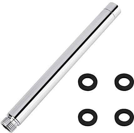 DXLing 28cm Tube Prolongateur de Douche Bras de Douche Extension en Acier Inoxydable Chromage électrodéposant Tuyau de Douche Rond pour Pommeau de Douche de Salle De Bains