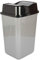 Jolie Max Swing Bin - 50L Silver & Black Lidded Dustbin, Plastic Rubbish Container for Home & Office Use