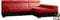 Ecksofa Paolo mit Schlaffunktion, Eckcouch mit Bettkasten, L-Form Ecksofa, L-Form Sofa, Ottomane Rechts, 260 cm x 162 cm (Rot Inari 60 + Schwarzer Kunstleder (EKO))