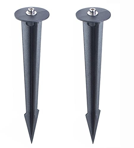 OLYMSTAR Metal Ground Stake Spike for Outdoor Landscape Spot Flood Pathway Solar Light Replacement Light Stake Spike Part Holder,10.4 Long(2 Pack)