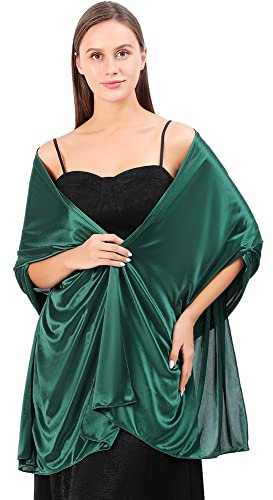 Ladiery Damen Seide Satin Stola Festlich,Shawl für Brautkleider Abendkleider Sommer Elegante Party Weicher Schal