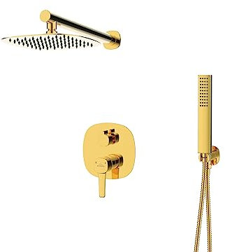 KOLMAN Unterputz Duschset Armatur Brausearmatur Gold GLAMOUR Komplettes Duschsystem