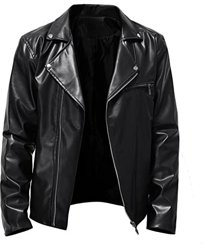 NUSGEAR Blouson Cuir Homme,Veste De Moto Rétro Décontractée À Col Montant, Hiver Hommes Biker Pocket Design PU Pilotes Vestes en Faux Cuir, pour Faire De La Moto, des Soirées Déguisées